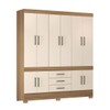 Guarda-Roupa Casal New Murano 10 Portas 3 Gavetas Amêndola/Off-White - Demóbile