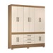 Guarda-Roupa Casal New Murano 10 Portas 3 Gavetas Amêndola/Off-White - Demóbile