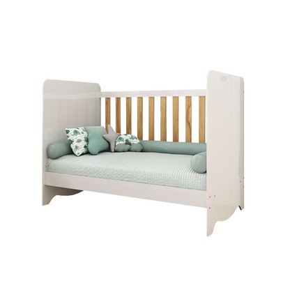 Berço Americano 3 em 1 Ben 100% Mdf Brilho/Amêndoa - Móveis Peroba