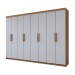 Guarda-Roupa Casal Aurora 8 Portas 4 Gavetas Marrocos/Off White - Panorama Móveis