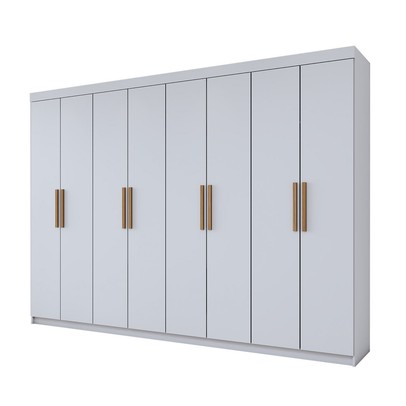 Guarda-Roupa Casal Aurora 8 Portas 4 Gavetas Branco Neve - Panorama Móveis