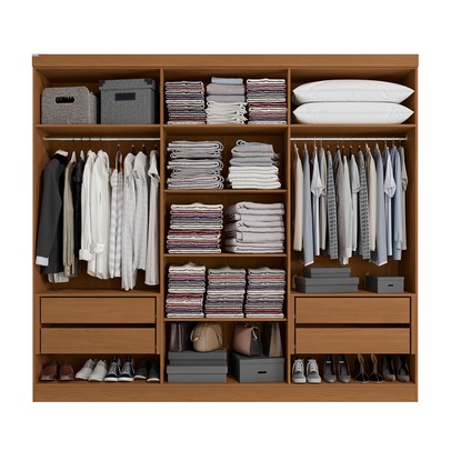 Guarda-Roupa Casal 6 Portas 4 Gavetas R582 Canela - Kappesberg