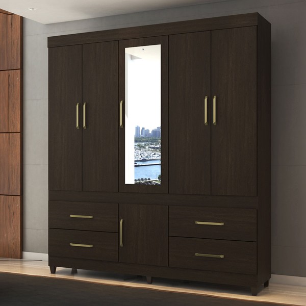 Guarda-Roupa Guarujá 6 Portas ébano/Touch - Demóbile