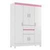 Guarda-Roupa Casal Ecom Ii 6 Portas Branco/Rosa/Branco - Demóbile