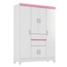 Guarda-Roupa Casal Ecom Ii 6 Portas Branco/Rosa/Branco - Demóbile