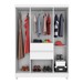 Guarda-Roupa Casal Ecom Ii 6 Portas Branco/Rosa/Branco - Demóbile