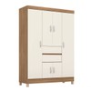 Guarda-Roupa Casal Ecom Ii 6 Portas Amêndola/Off-White - Demóbile