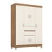 Guarda-Roupa Casal Ecom Ii 6 Portas Amêndola/Off-White - Demóbile