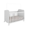 Berço Americano Uli com Rodízios 100% Mdf Branco Brilho - Móveis Peroba