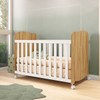 Berço Americano Uli com Rodízios 100% Mdf Branco Brilho/Amêndoa - Móveis Peroba