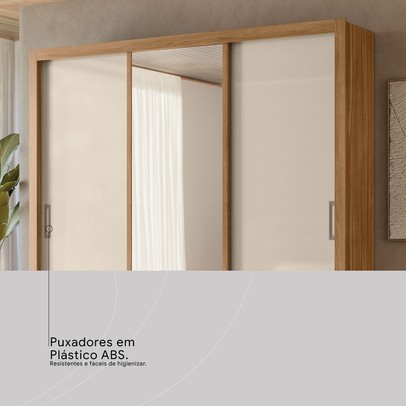 Guarda-Roupa Residence 3 Portas Amêndola/Off-White - Demóbile