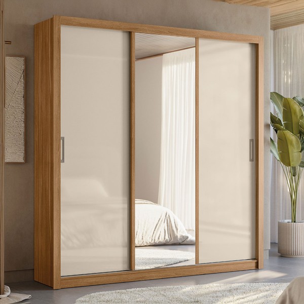Guarda-Roupa Residence 3 Portas Amêndola/Off-White - Demóbile