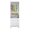 Guarda-Roupa de Bebê Júnior New 2 Portas 3 Gavetas 100% Mdf Branco Brilho - Móveis Peroba