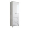 Guarda-Roupa de Bebê Júnior New 2 Portas 3 Gavetas 100% Mdf Branco Brilho - Móveis Peroba