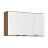 Armário Aéreo Cozinha Firenze 120cm 3 Portas Amêndola/Branco - Demóbile