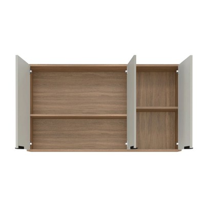 Armário Aéreo Cozinha Firenze 120cm 3 Portas Amêndola/Nude - Demóbile