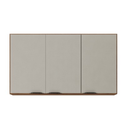 Armário Aéreo Cozinha Firenze 120cm 3 Portas Amêndola/Nude - Demóbile