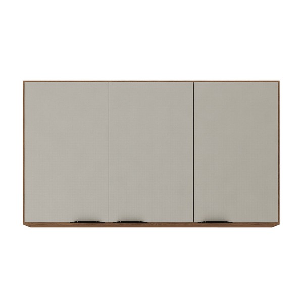 Armário Aéreo Cozinha Firenze 120cm 3 Portas Amêndola/Nude - Demóbile