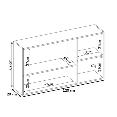 Armário Aéreo Cozinha Firenze 120cm 3 Portas Avena/Grafito - Demóbile