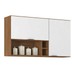 Armário Aéreo Cozinha Firenze 120cm 2 Portas Amêndola/Branco - Demóbile