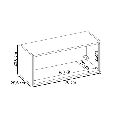 Armário Aéreo Cozinha 70cm Firenze 1 Porta Avena/Grafito - Demóbile