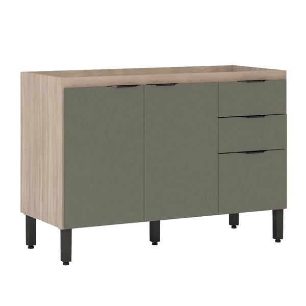Balcão de Cozinha para Pia 120cm Firenze Avena/Menta - Demóbile