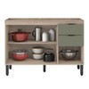 Balcão de Cozinha para Pia 120cm Firenze Avena/Menta - Demóbile