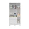 Guarda-Roupa de Bebê Júnior New 3 Portas 3 Gavetas 100% Mdf Branco Brilho - Móveis Peroba
