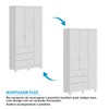 Guarda-Roupa de Bebê Júnior New 3 Portas 3 Gavetas 100% Mdf Branco Brilho - Móveis Peroba