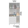 Guarda-Roupa de Bebê Júnior New 3 Portas 3 Gavetas 100% Mdf Branco Brilho - Móveis Peroba