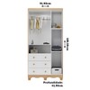 Guarda-Roupa de Bebê Júnior New 3 Portas 3 Gavetas 100% Mdf Branco Brilho/Amêndoa - Móveis Peroba
