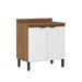Balcão de Cozinha 80cm Firenze 2 Portas Amêndola/Branco - Demóbile