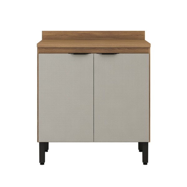 Balcão de Cozinha 80cm Firenze 2 Portas Amêndola/Nude - Demóbile