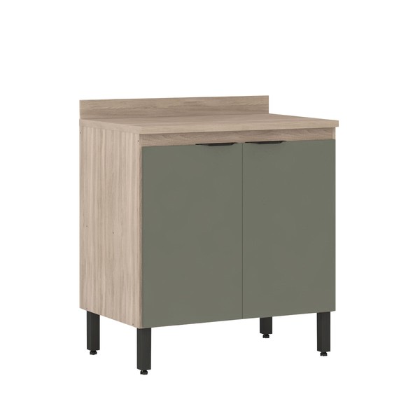 Balcão de Cozinha 80cm Firenze 2 Portas Avena/Menta - Demóbile