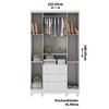 Guarda-Roupa de Bebê Júnior New 4 Portas 3 Gavetas 100% Mdf Branco Brilho - Móveis Peroba