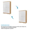 Guarda-Roupa de Bebê Júnior New 4 Portas 3 Gavetas 100% Mdf Branco Brilho/Amêndoa - Móveis Peroba
