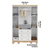 Guarda-Roupa de Bebê Júnior New 4 Portas 3 Gavetas 100% Mdf Branco Brilho/Amêndoa - Móveis Peroba