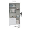 Guarda-Roupa de Bebê Popy Retrô 3 Portas 2 Gavetas 100% Mdf 3 Prateleiras Branco Brilho - Móveis Peroba