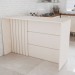 Bancada de Cozinha Alta Ilha Gourmet Ripado Off White - Panorama Móveis