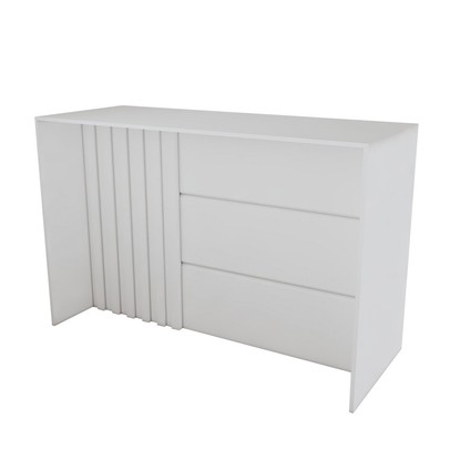 Bancada de Cozinha Alta Ilha Gourmet Ripado Branco Hp - Panorama Móveis