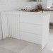 Bancada de Cozinha Alta Ilha Gourmet Ripado Branco Hp - Panorama Móveis