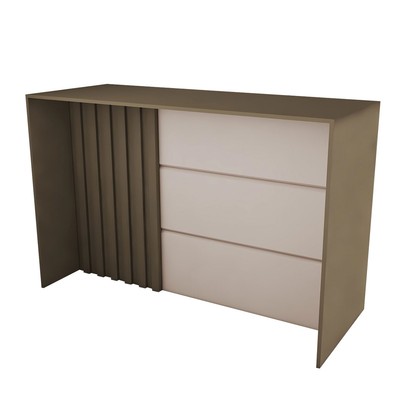 Bancada de Cozinha Alta Ilha Gourmet Ripado Duna/Cristal - Panorama Móveis