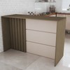 Bancada de Cozinha Alta Ilha Gourmet Ripado Duna/Cristal - Panorama Móveis