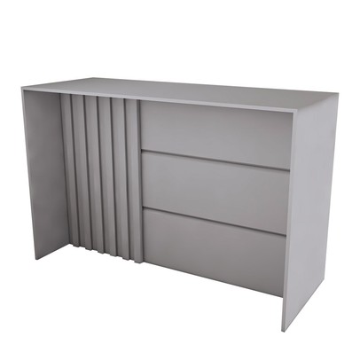 Bancada de Cozinha Alta Ilha Gourmet Ripado Cinza Hp - Panorama Móveis