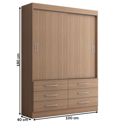 Guarda-Roupa Solteiro Ushuaia 2 Portas 6 Gavetas Demolição - Panorama Móveis