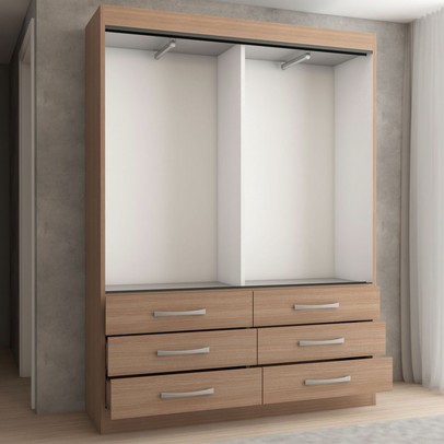 Guarda-Roupa Solteiro Ushuaia 2 Portas 6 Gavetas Demolição - Panorama Móveis