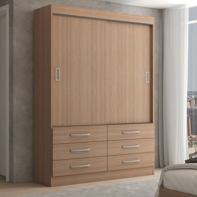 Guarda-Roupa Solteiro Ushuaia 2 Portas 6 Gavetas Demolição - Panorama Móveis