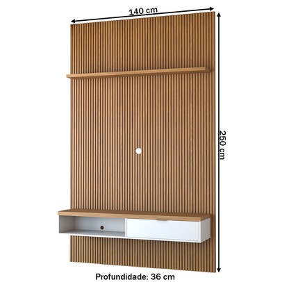 Painel para TV Até 60 Polegadas Apolo Ripado 1 Porta 140 Cm Nature/Off White - Panorama Móveis