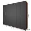Guarda-Roupa Casal Galeão 6 Portas 6 Gavetas Amêndola Touch/Grafito - Panorama Móveis