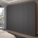 Guarda-Roupa Casal Galeão 6 Portas 6 Gavetas Amêndola Touch/Grafito - Panorama Móveis
